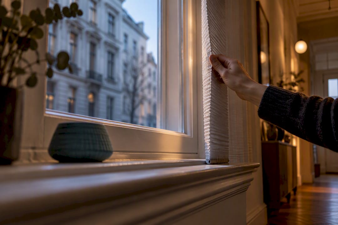 Innen am Fenster angebrachter Sichtschutz
